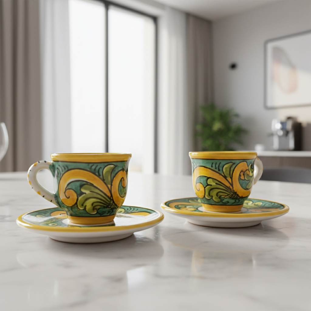 Tazzina da caffè in maiolica Siciliana 
