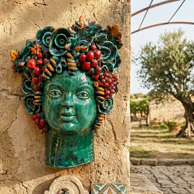 testa siciliana di moro da appendere