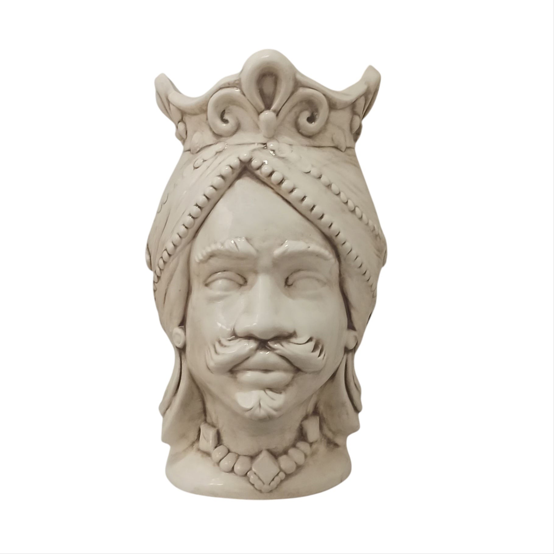 vaso testa di moro monocolore bianca