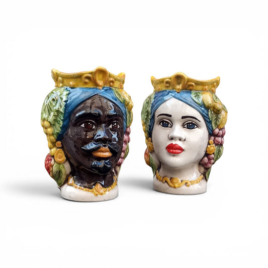 Teste di Moro in ceramica di Caltagirone 