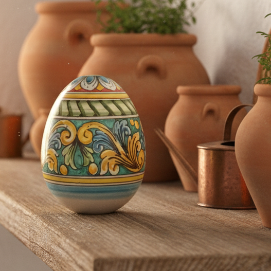 Decorated Eggs in Sicilian Majolica from Caltagirone