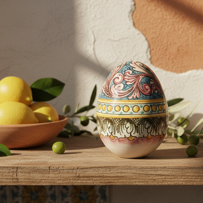 uovo decorato maiolica caltagirone