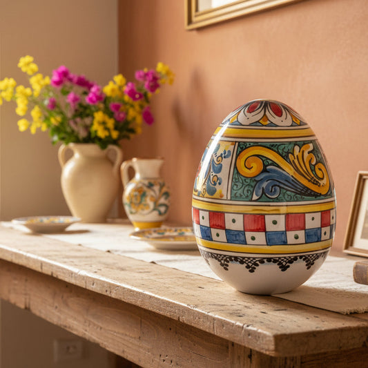 Uova pasquali in maiolica decorata