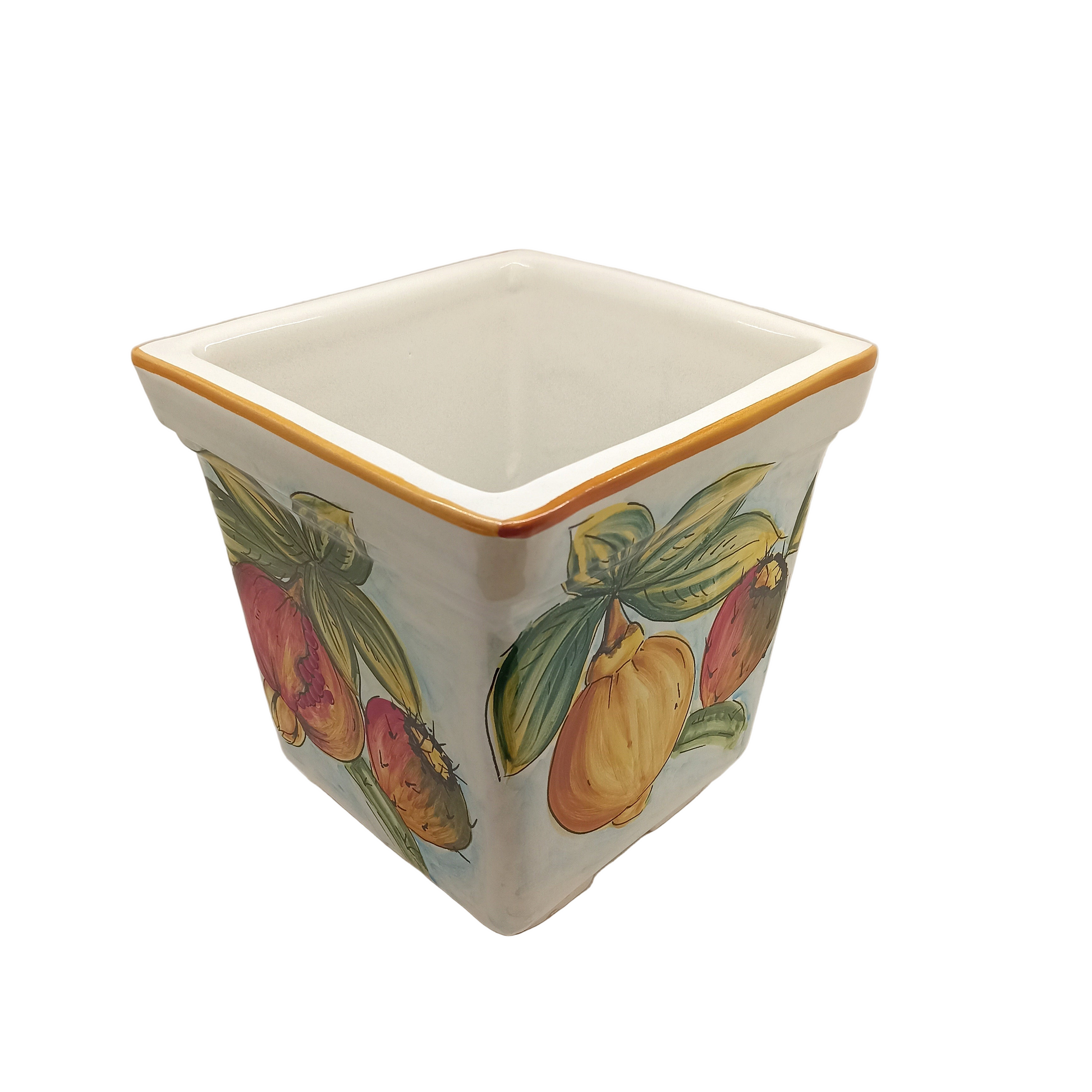 PORTA PIANTE IN MAIOLICA SICILIANA DECORATO A MANO