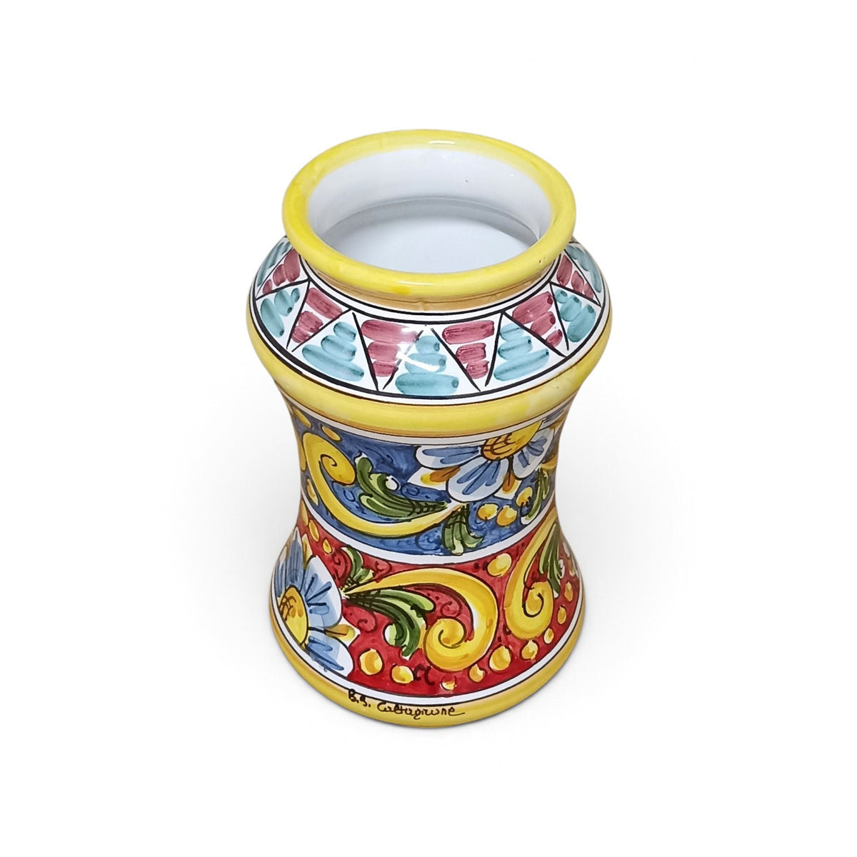 vaso porta fiori in ceramica di caltagirone