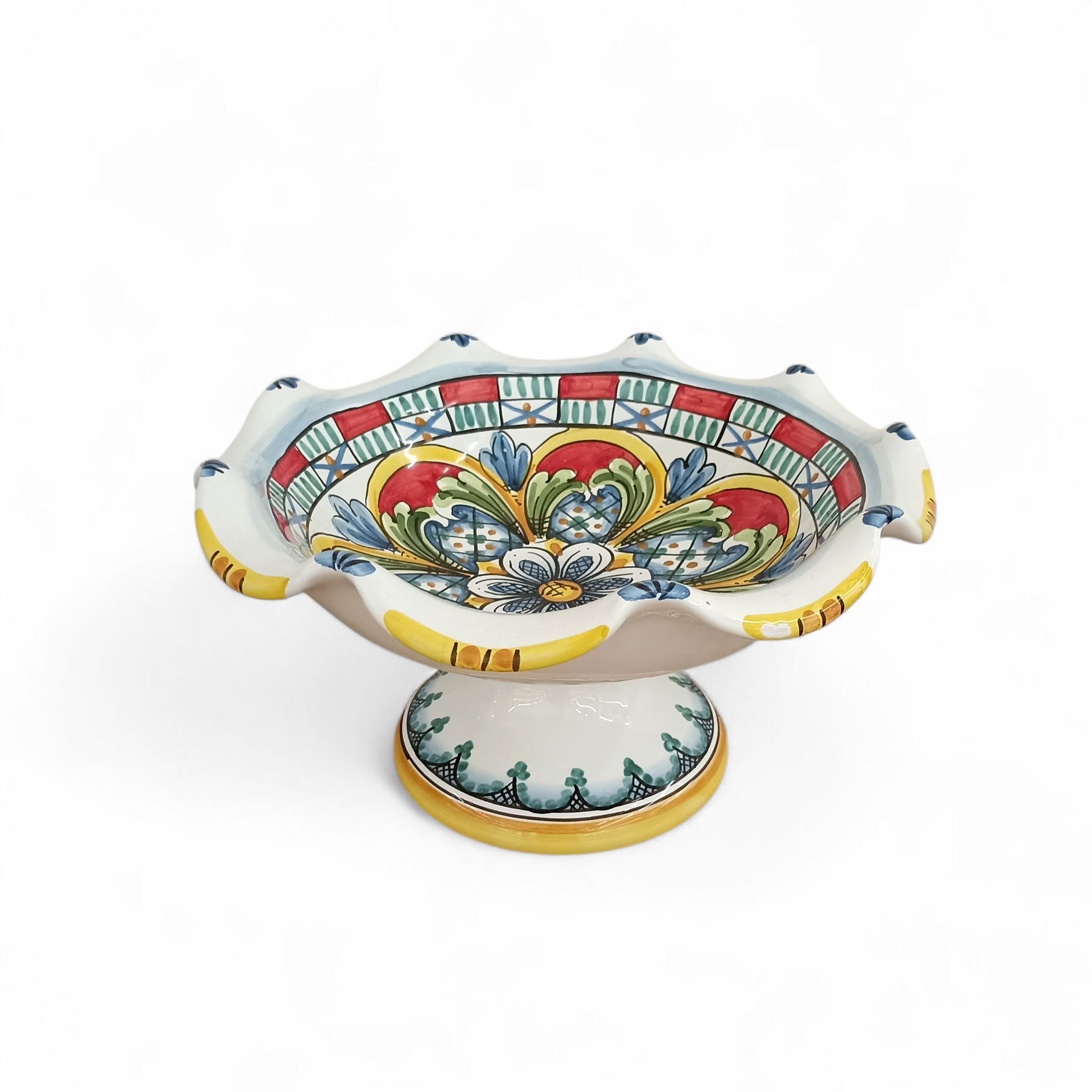 centrotavola fruttiera in ceramica di Caltagirone