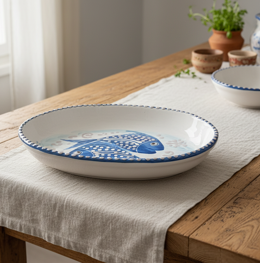 vassoio in maiolica