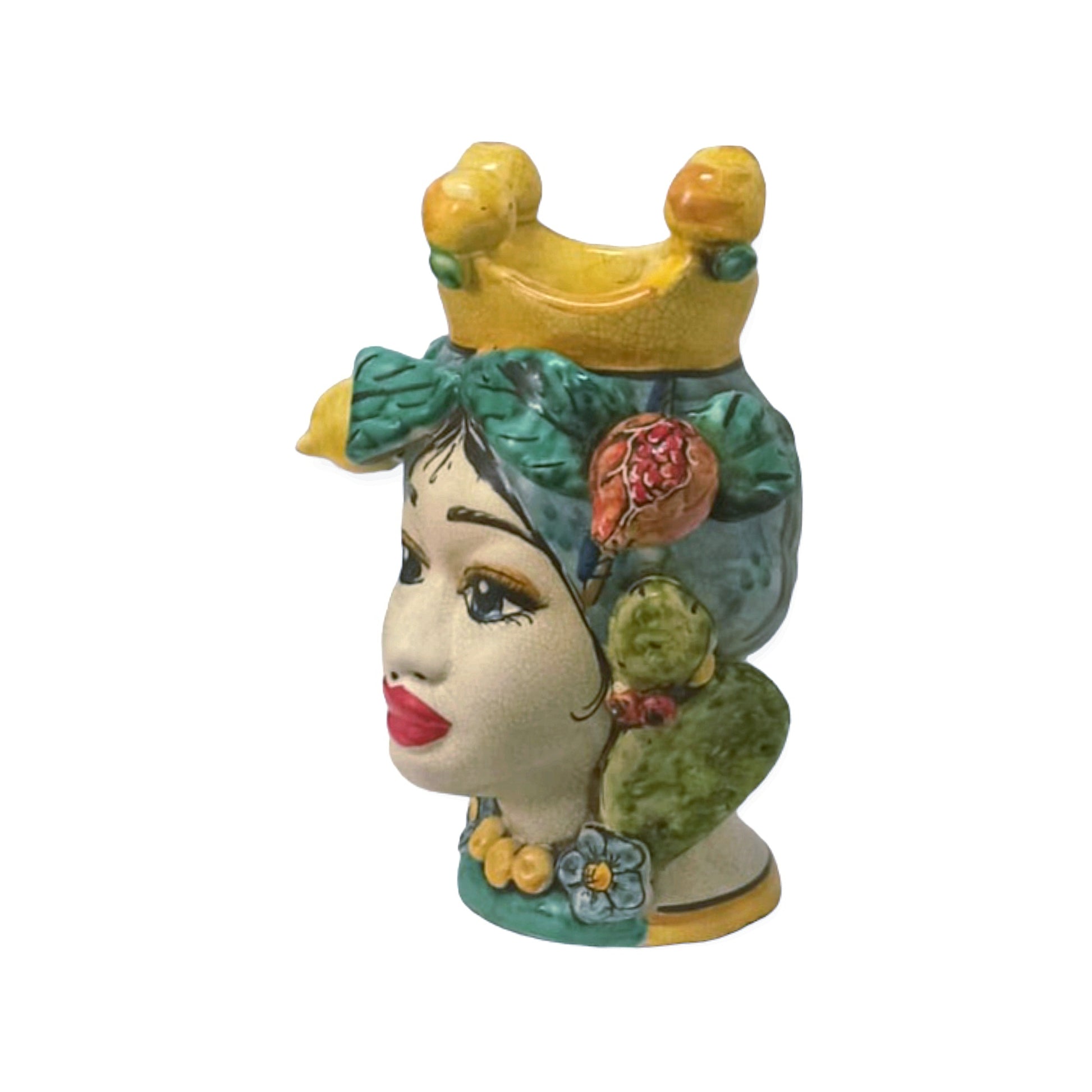 Testa maiolica decorata a mano