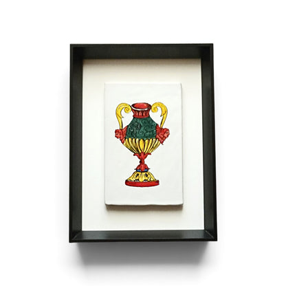 asso di coppe in maiolica siciliana