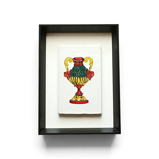 asso di coppe in maiolica siciliana