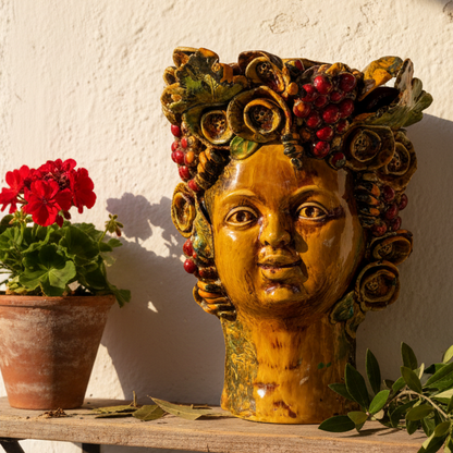 mascherone bacco in ceramica