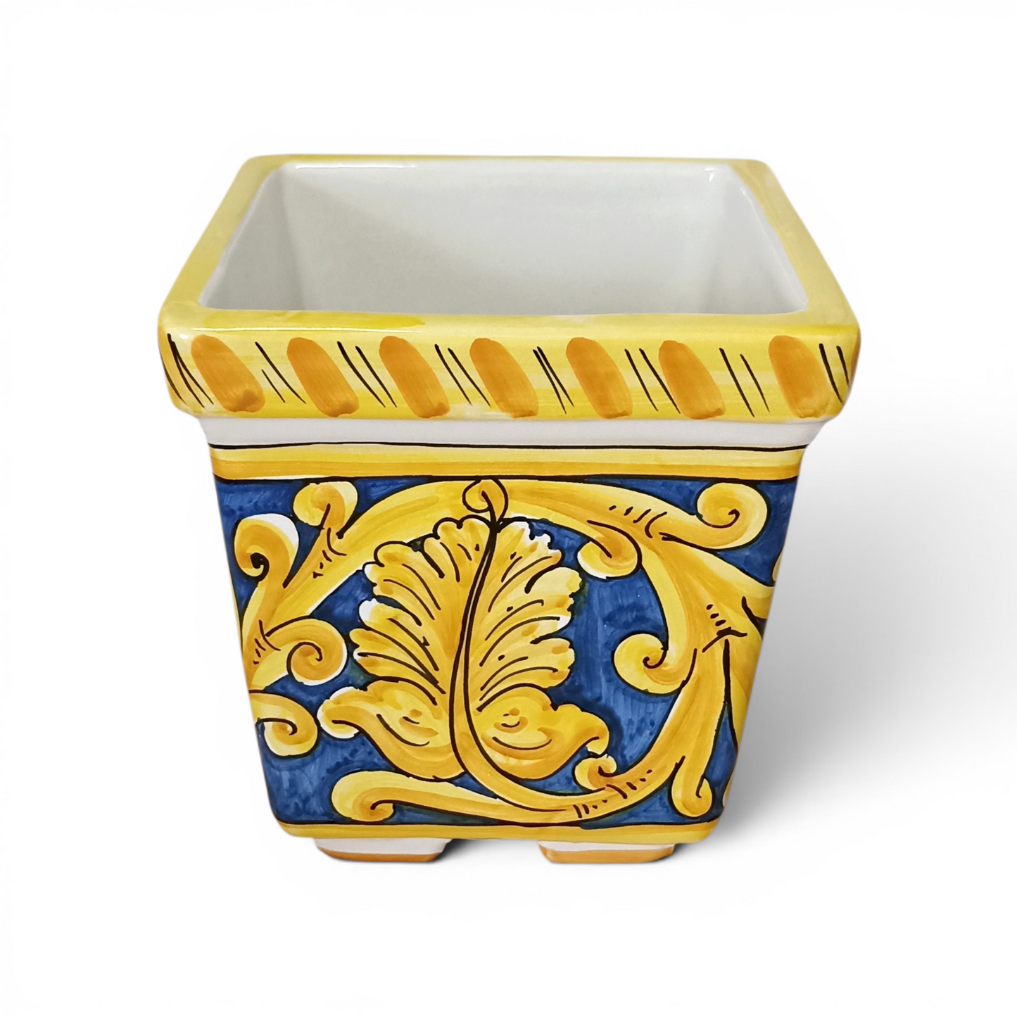 garden plant holder in sicilian ceramic