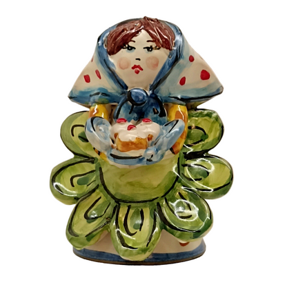 bambolina in maiolica decorata
