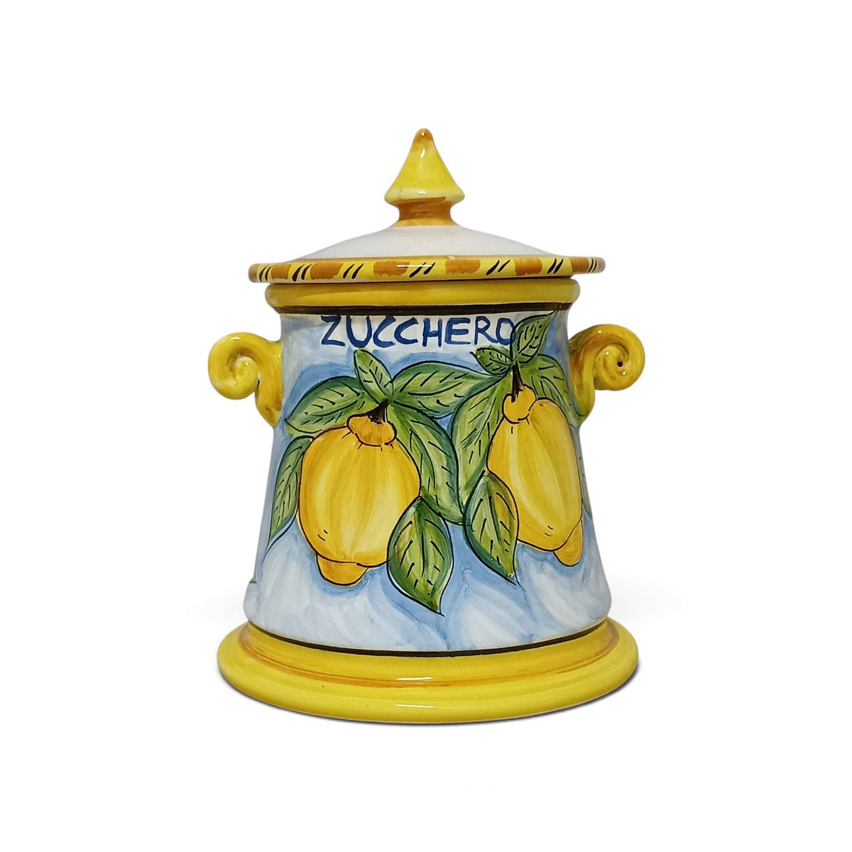 barattolo per lo zucchero in maiolica di sicilia