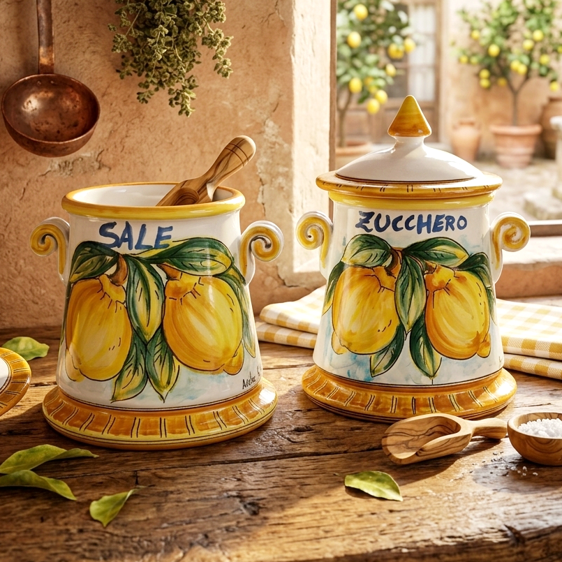 porta sale in ceramica caltagirone