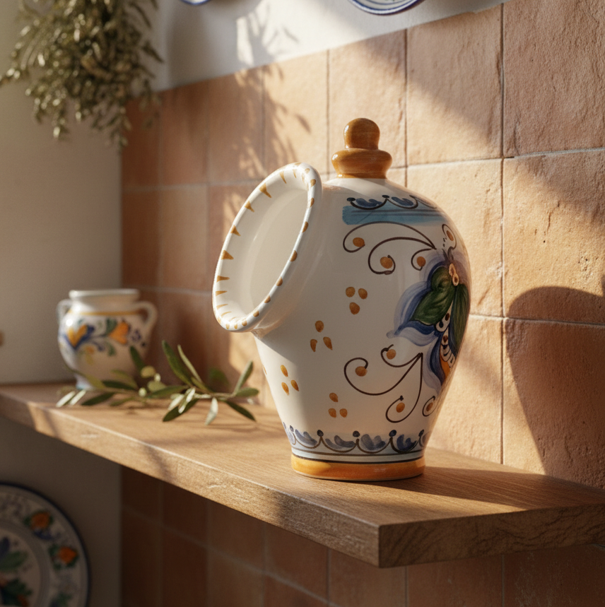 barattolo per il sale in maiolica