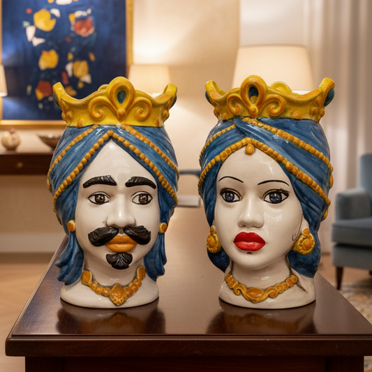 teste di moro grandi in ceramica siciliana