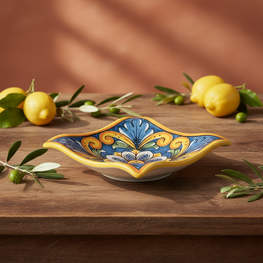 svuota tasche decorato in maiolica