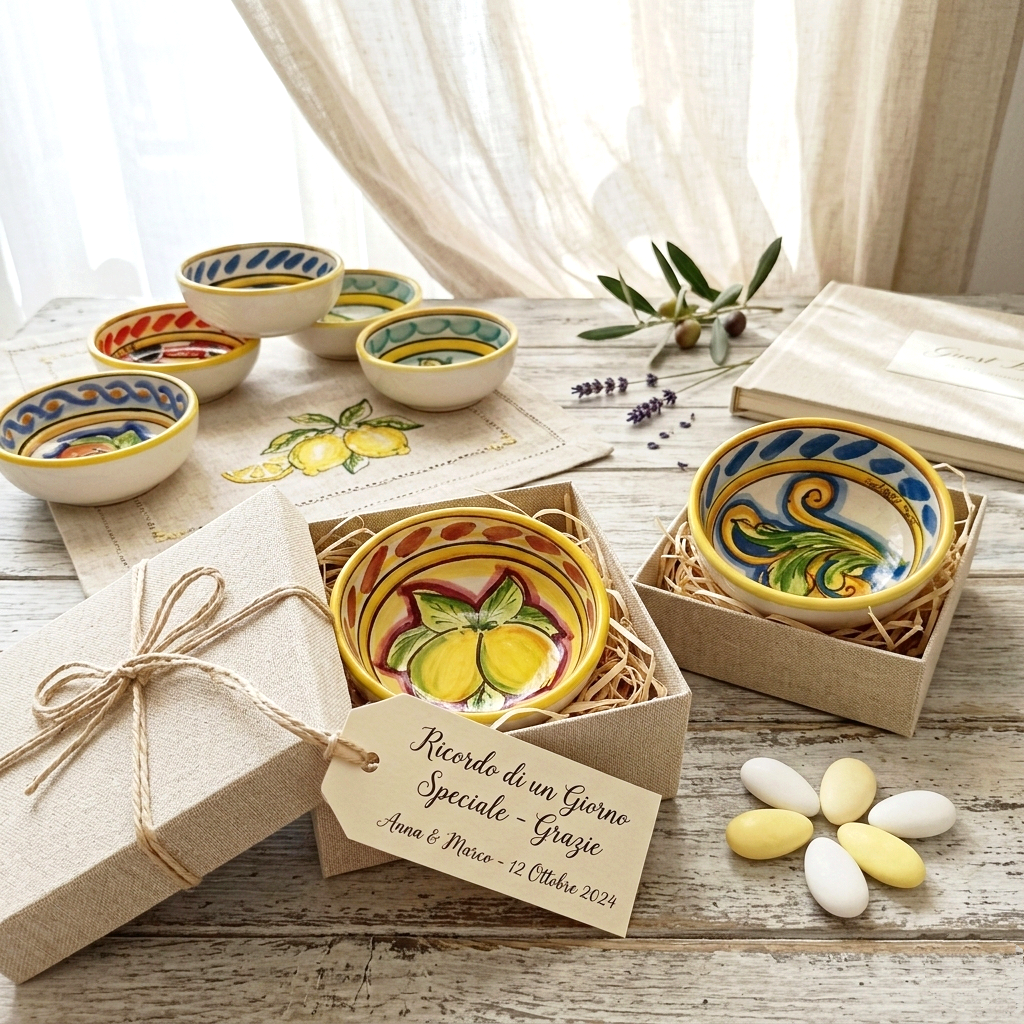 bomboniera in ceramica siciliana di caltagirone