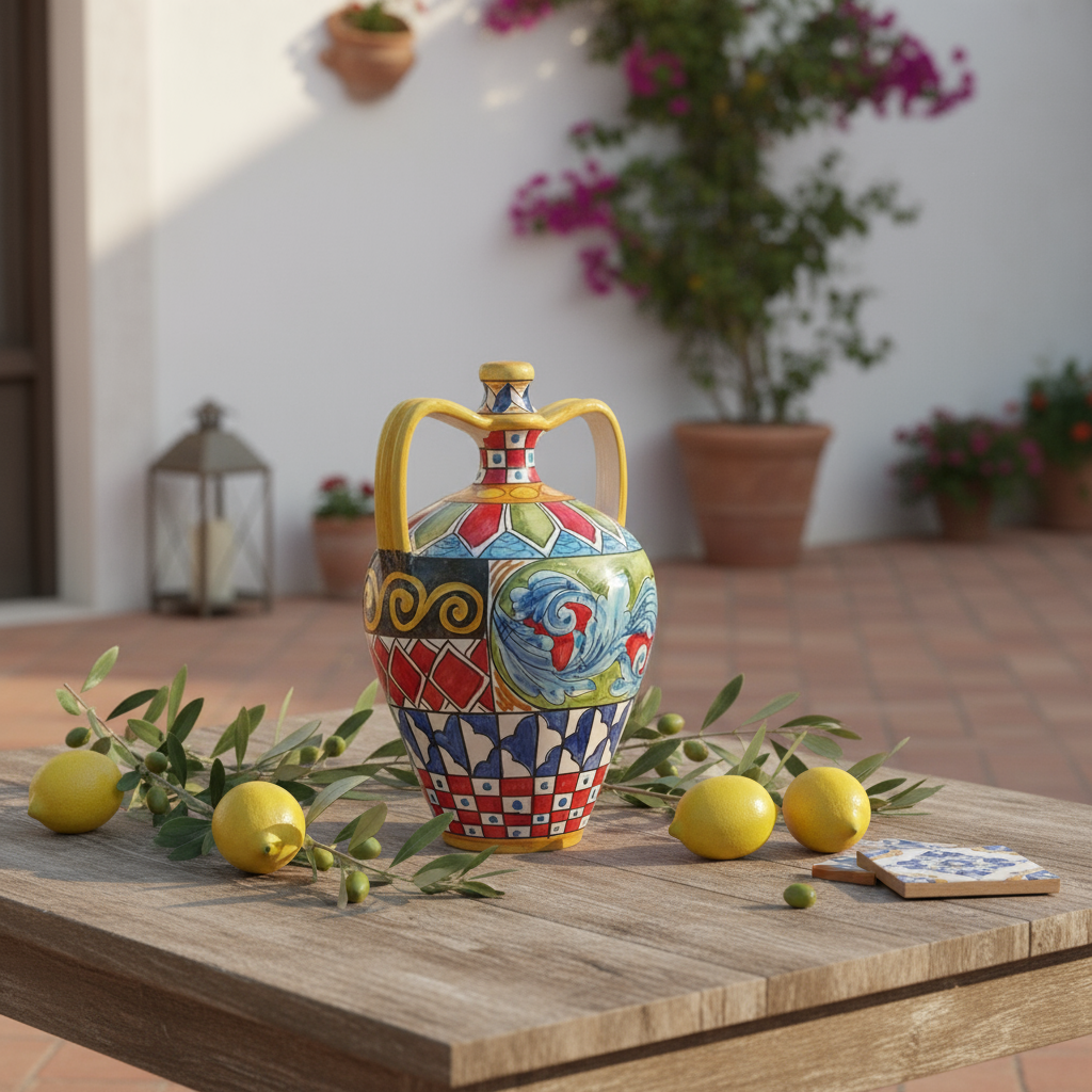 brocca per acqua ceramica siciliana