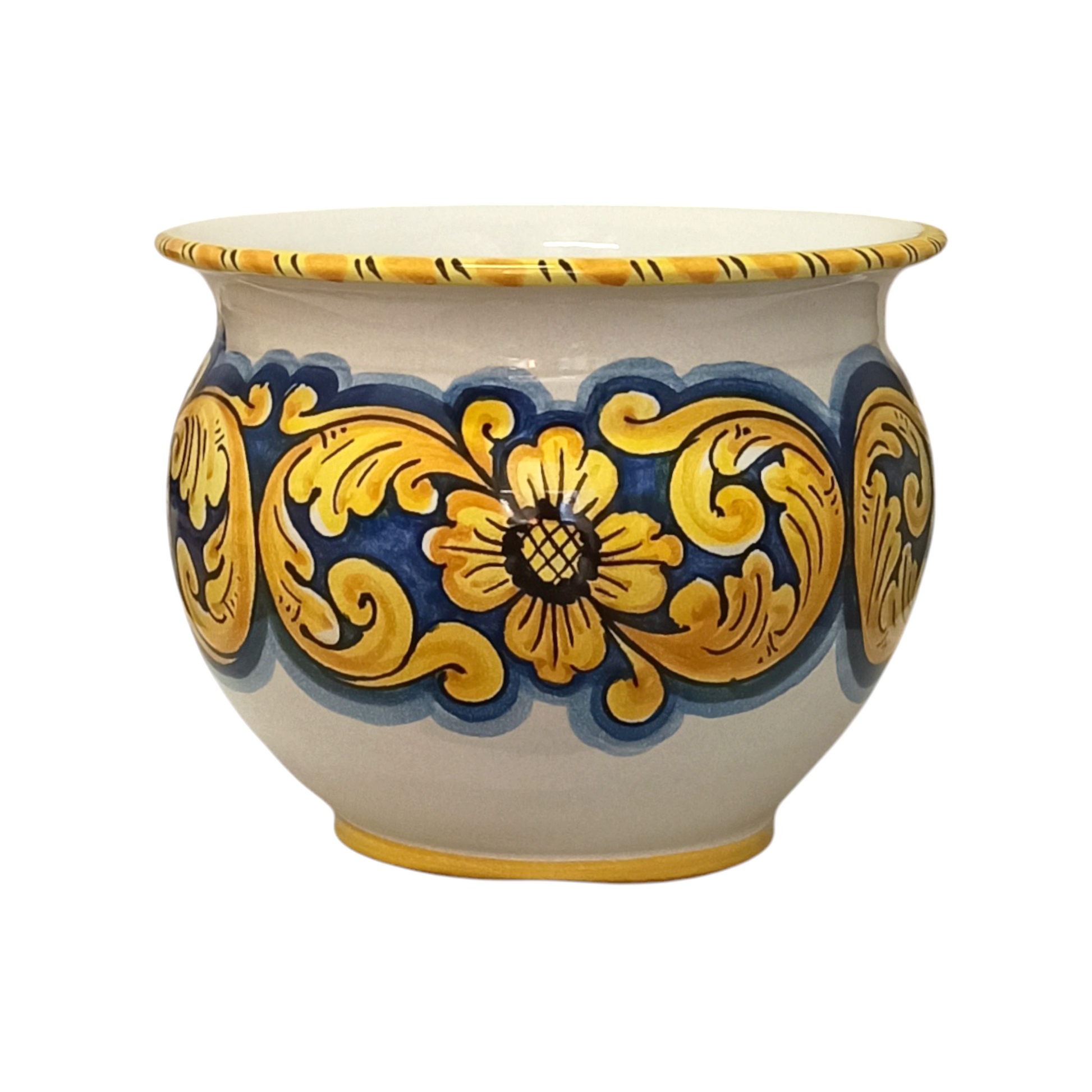 porta vaso in maiolica siciliana