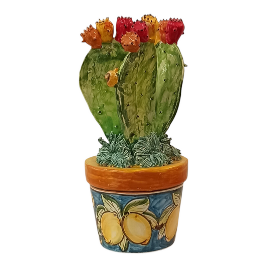 opuntia in ceramica di Caltagirone
