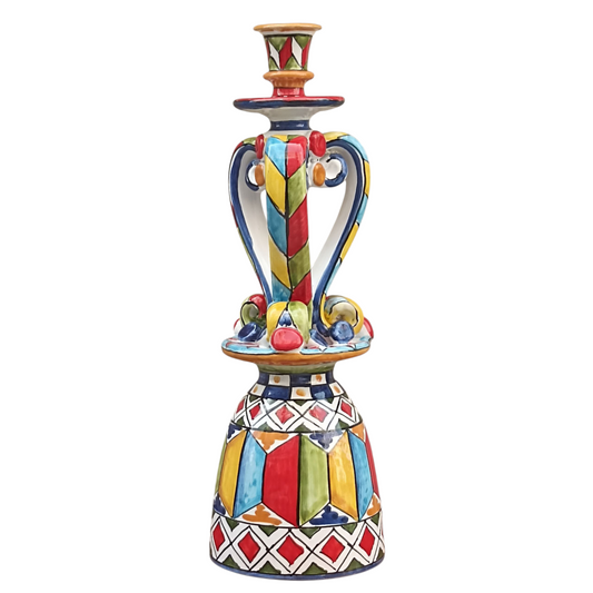 candelabro in ceramica sicula