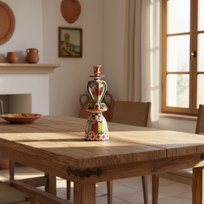 Candelabro h.42cm in Ceramica Siciliana di Santo Stefano di Camastra