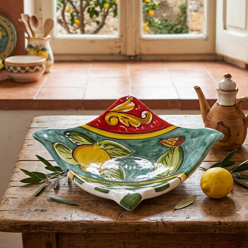 sicilian majolica candy holder