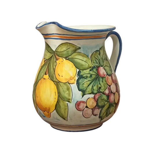 brocca in ceramica siciliana fatta  a mano