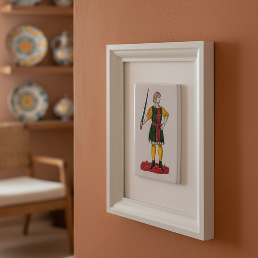 Cornice Carta Siciliana in Ceramica Siciliana - Fante di Spade
