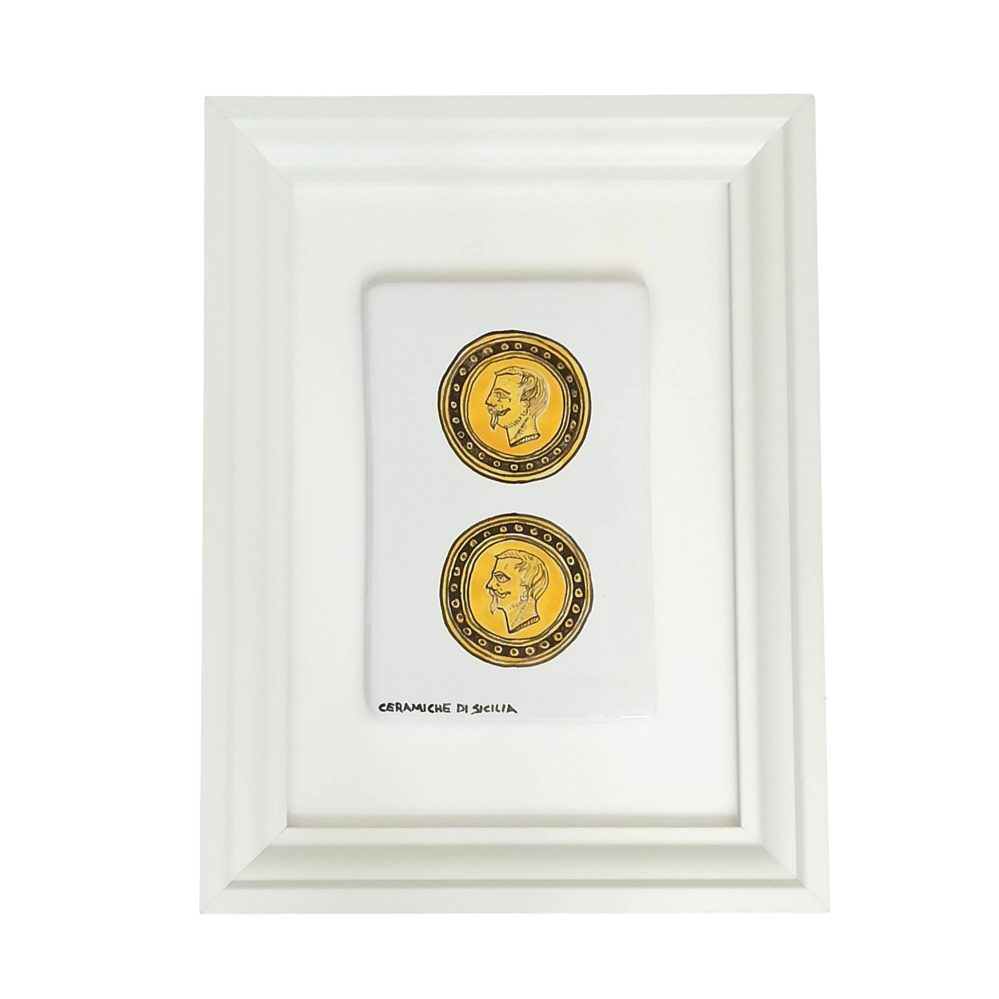 quadro con carta siciliana in ceramica