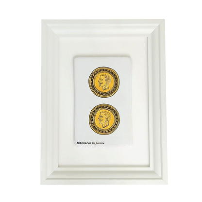 quadro con carta siciliana in ceramica