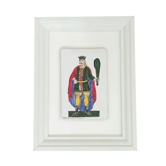 quadro con carta siciliana in ceramica 
