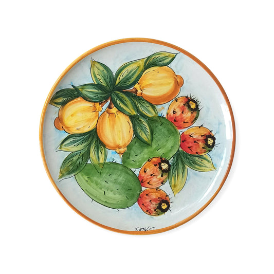 piatto in ceramica siciliana con frutta