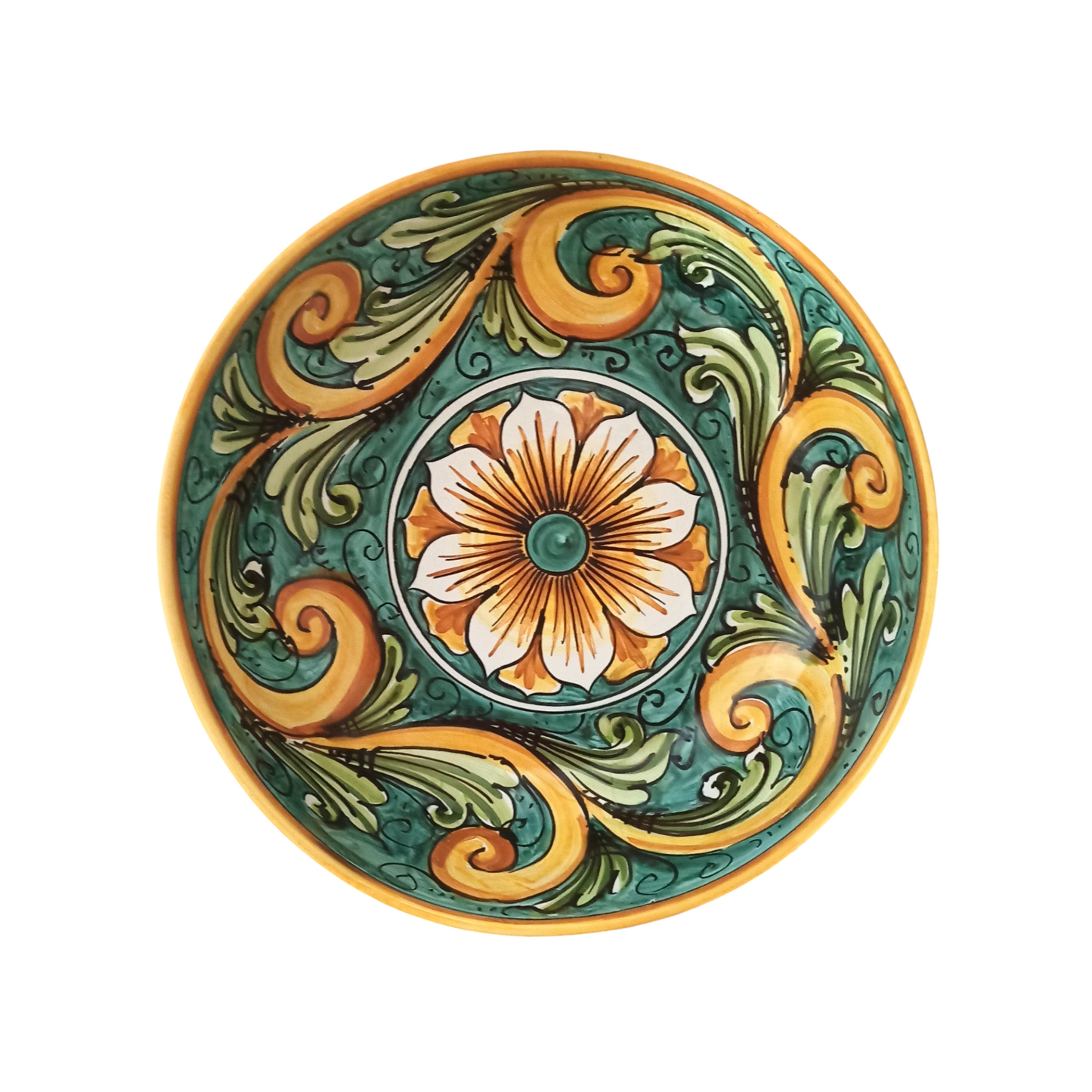 porta frutta in ceramica di Caltagirone decorato a mano