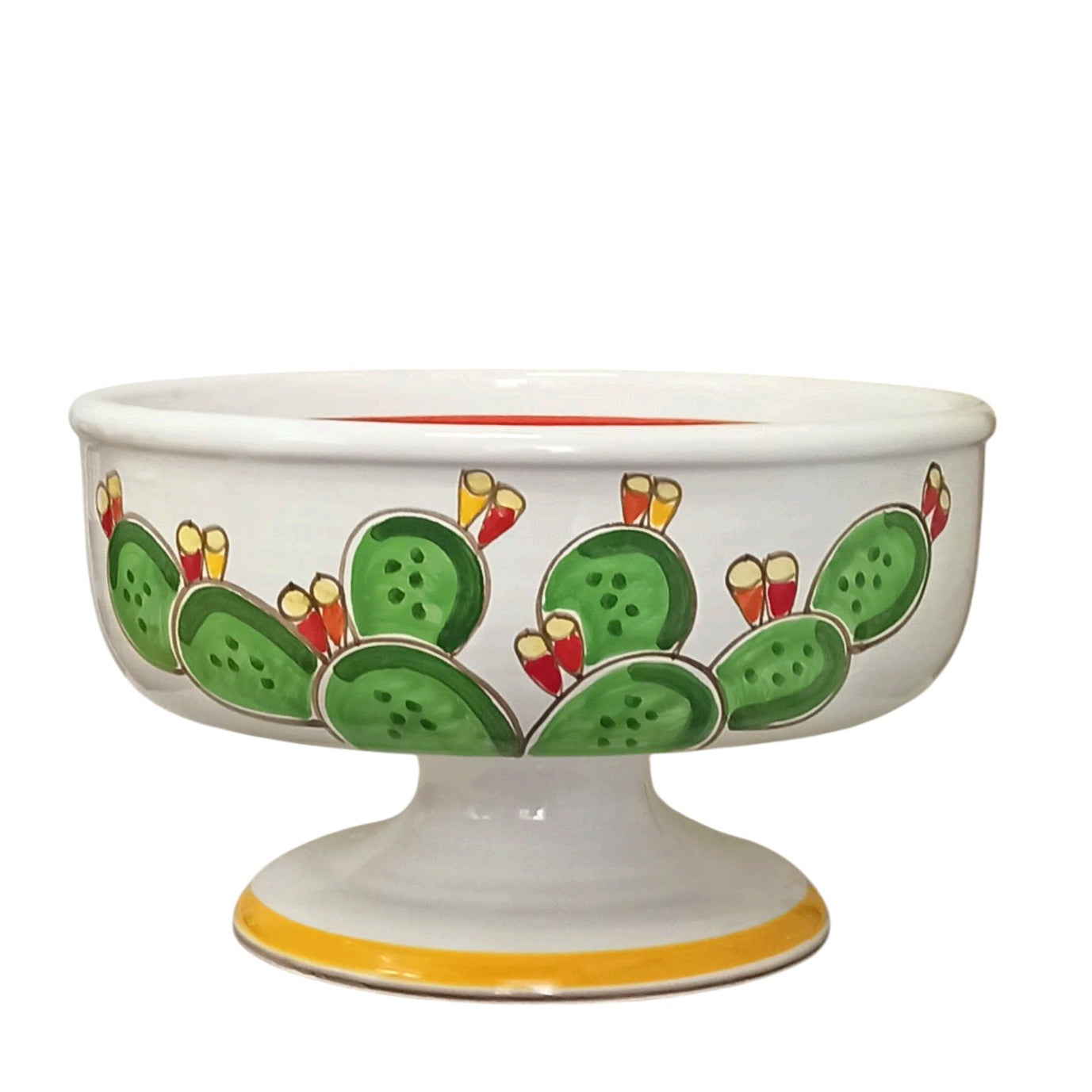 porta frutta con piede ceramiche de simone
