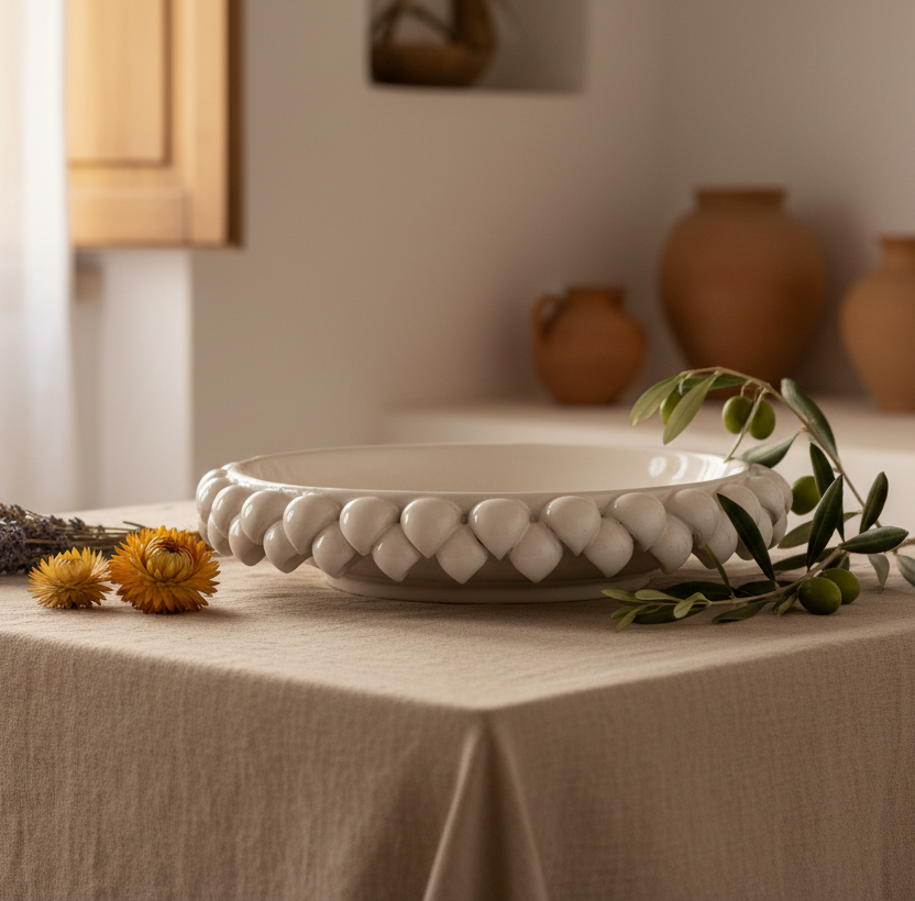centrotavola siciliano bianco