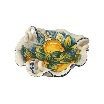 centrotavola con manici ceramica siciliana 