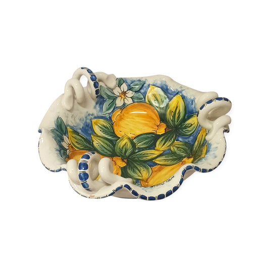 centrotavola con manici ceramica siciliana 