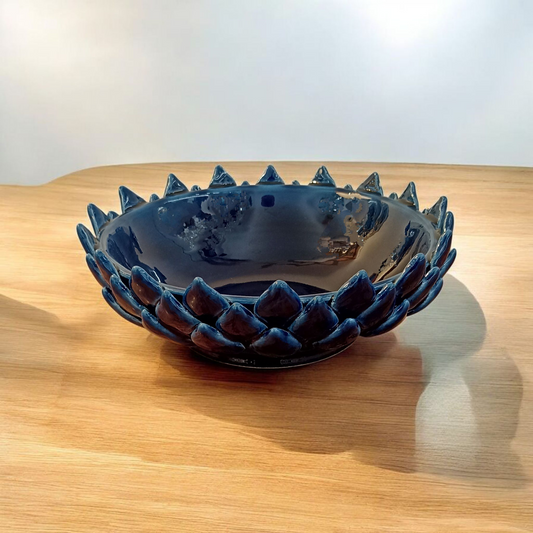 porta frutta moderno in maiolica blu