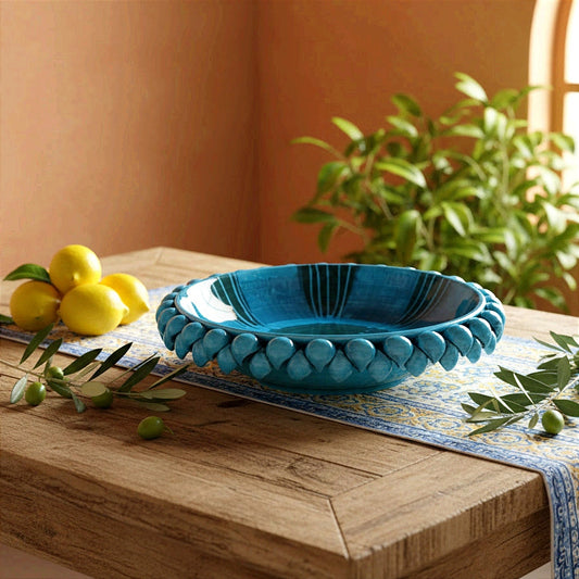 porta caramelle blu in ceramica