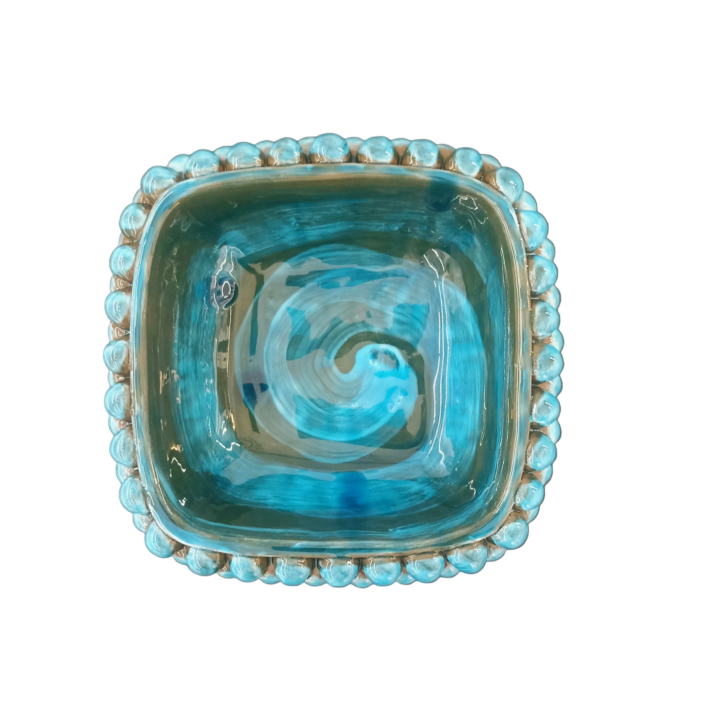 centrotavola siciliano quadrato blu