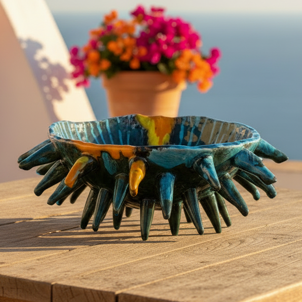 centrotavola a forma di riccio di mare