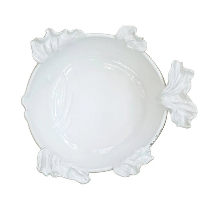 vassoio in maiolica bianca