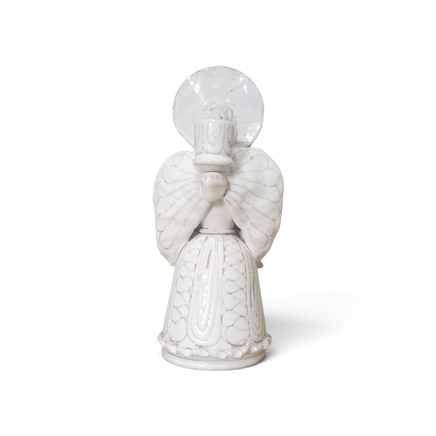 traditional candle holder in sicilian ceramic