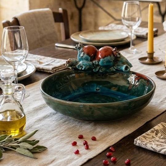 modern sicilian ceramic centerpiece handmade