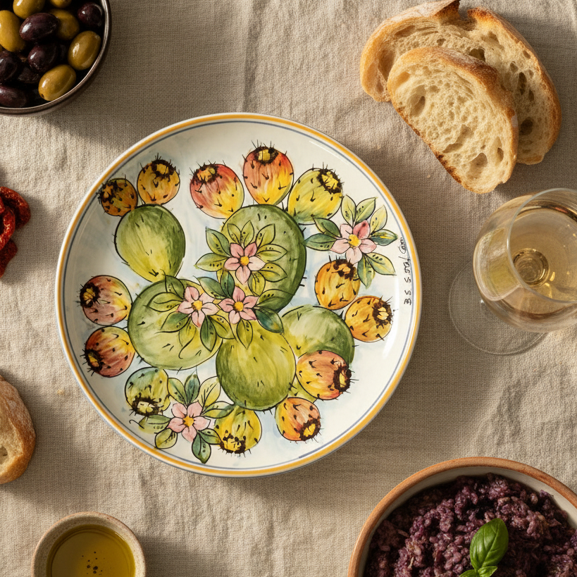 ceramic dish from caltagirone made in italy
