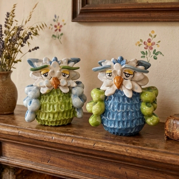 ceramic owls made in italy