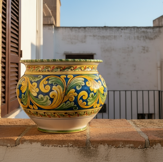 sicilian traditional  majolica cachepot